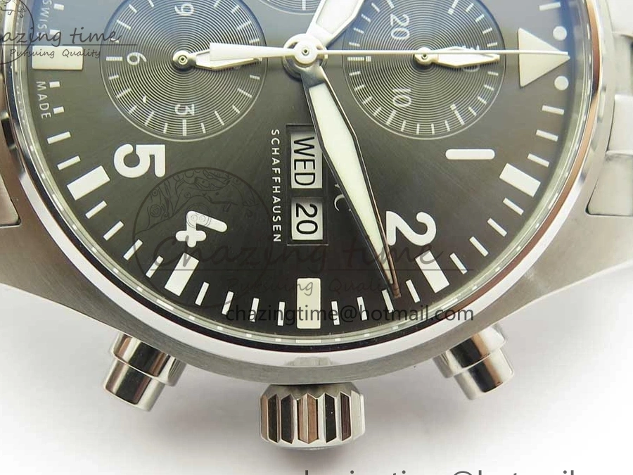 MIROTIME 0824 Stretchable Pilot Chrono 2016 IW377719 ZF 1:1 Best Edition Gray Dial on SS Bracelet A 7135